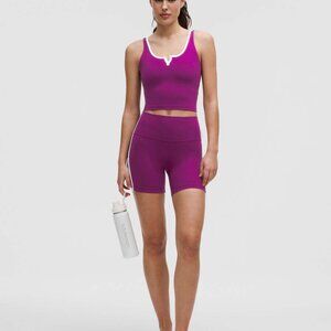 Align Side-Stripe Short 6" — Chilled Grape / White